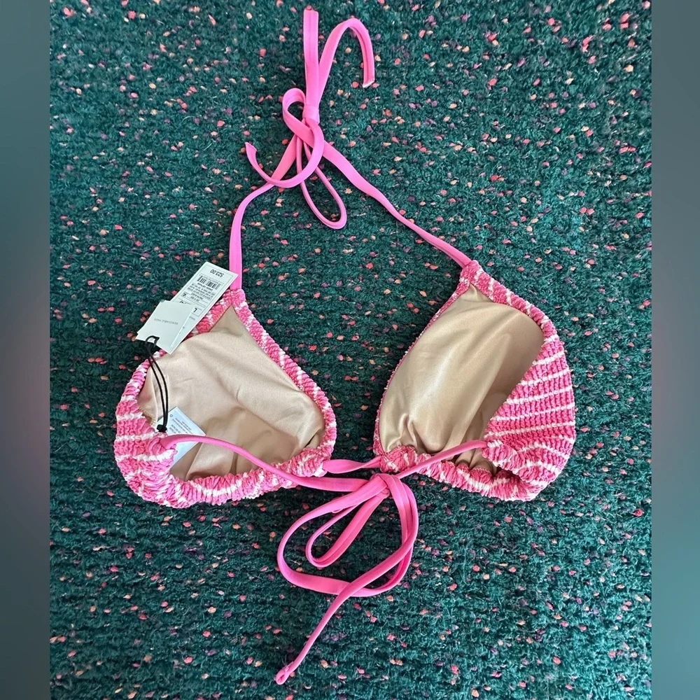 ‼️RARE‼️🎸Shade & Shore🎸🔥NWT🔥Pink/White Striped Bikini Top— M